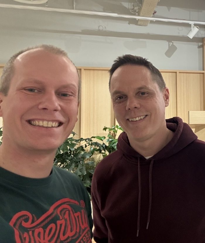Bart Dorlandt and Dan Peachey at the NLNAM meetup hosted by Adyen